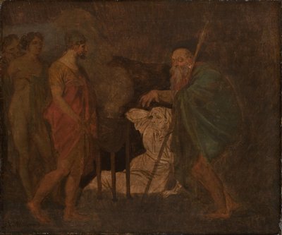 Odysseus Takes Counsel with Teiresias. From Homer