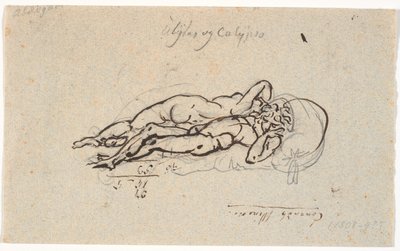 Odysseus and Calypso, Lying Naked on a Bed by Nicolai Abildgaard