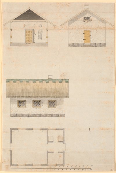 Section and Plan of a Teahouse in Sorgenfri Park by Nicolai Abildgaard