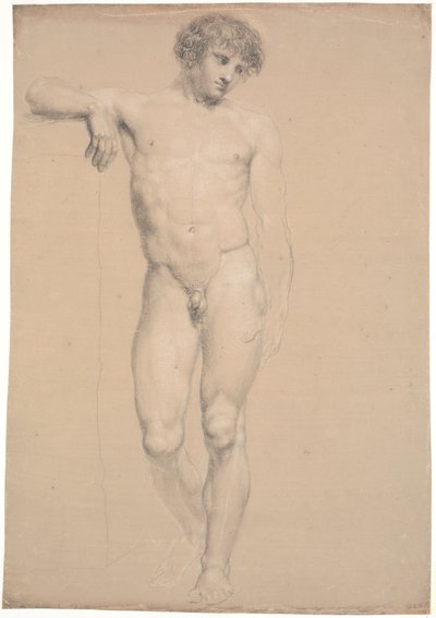 Standing Model. Seen from the Front. Right Arm Supported on High Plinth by Nicolai Abildgaard