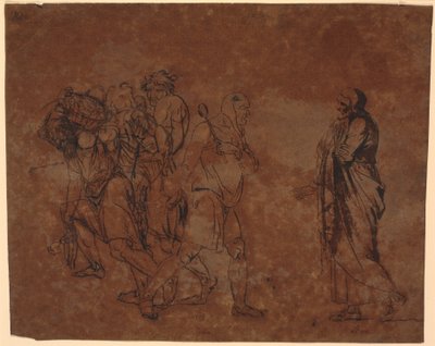 Study of Simo, Sosie and the Slaves, in the Picture with These Figures. [Simo Confides in Sosia] by Nicolai Abildgaard