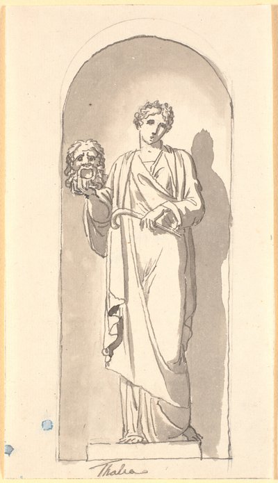 Thalia as a Statue in a Niche by Nicolai Abildgaard