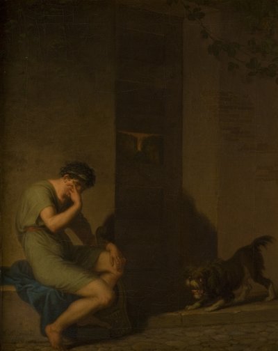 Tibullus Lamenting outside the Door of his Beloved by Nicolai Abildgaard