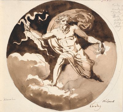 Thursday. Jupiter with Lightning in His Right Hand by Nicolai Abildgaard