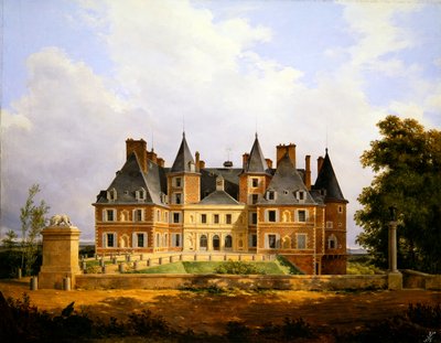 View of a French Chateau by Nicolas Alexandre Barbier