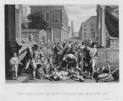 The Fall of Dagon, I Samuel V, 4 by Nicolas (after) Poussin