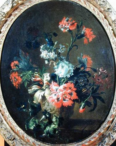 Flowers in a Stone Vase by Nicolas (attr.to) Baudesson