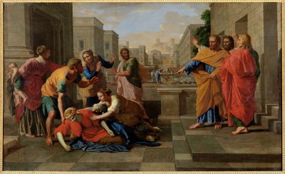 The Death of Saphire by Nicolas (attr.to) Poussin
