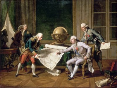 Louis XVI gives instructions to Captain La Pérouse by Nicolas André Monsiaux
