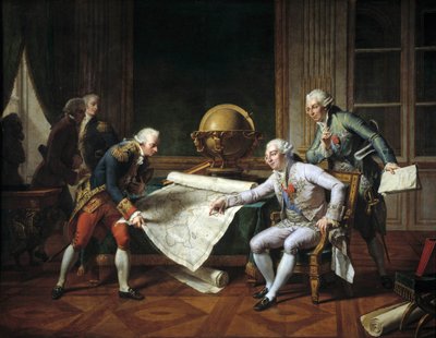 Louis XVI, King of France, Giving Instructions to Jean-Francois Galaup, Count of La Perouse by Nicolas Andre Monsiau