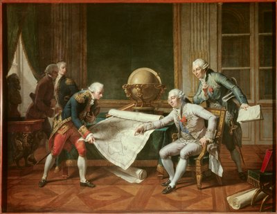 The King of France Louis XVI Giving Instructions to Captain Jean-Francois Galaup, Earl of La Perouse by Nicolas Andre Monsiau