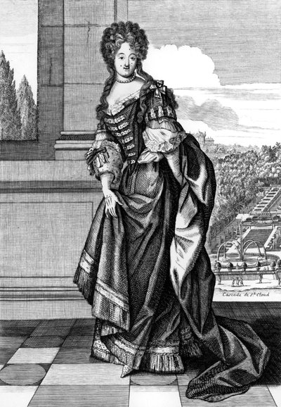 Elisabeth Charlotte of Bavaria, Duchess of Orleans, Engraving by N. Arnoult after Dieu by Nicolas Arnoult