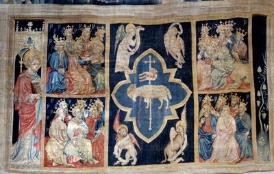 Curtain of Revelation: the elderly give glory to a lamb, symbol of Christ by Nicolas Bataille