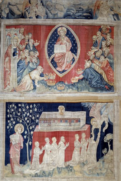 The Curtain of the Revelation, No. 5: The Elders Prostrate Before Christ in Majesty. No. 11: The Souls of the Martyrs by Nicolas Bataille