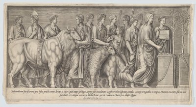 Pagan Sacrifice, after an Antique Bas Relief, 1553 by Nicolas Beatrizet