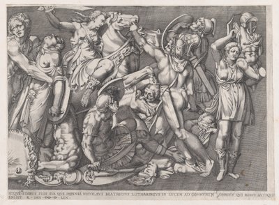 Speculum Romanae Magnificentiae: Battle of the Amazons, 1559 by Nicolas Beatrizet