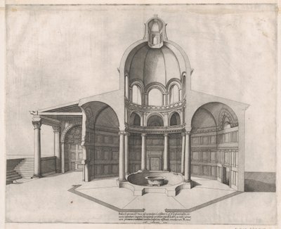 Speculum Romanae Magnificentiae: Interior of the Lateran by Nicolas Beatrizet
