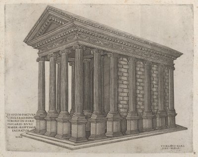 Speculum Romanae Magnificentiae: The Temple of Fortune in Rome by Nicolas Beatrizet