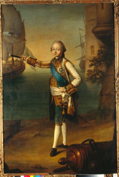 Portrait of the Grand Duke Pavel Petrovich in Admiral Uniform by Nicolas Benjamin Delapierre
