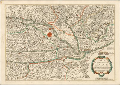 1663 Map of Upper and Lower Hungary, Transylvania, Slovenia, Croatia and Dalmatia, Published by Nicolas Berey by Nicolas Berey