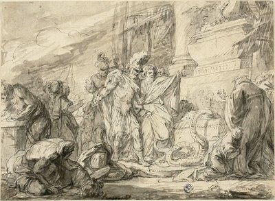 Aeneas at the Tomb of Anchises (recto); Aeneas at the Tomb of Anchises (verso) by Nicolas Bernard Lepicie