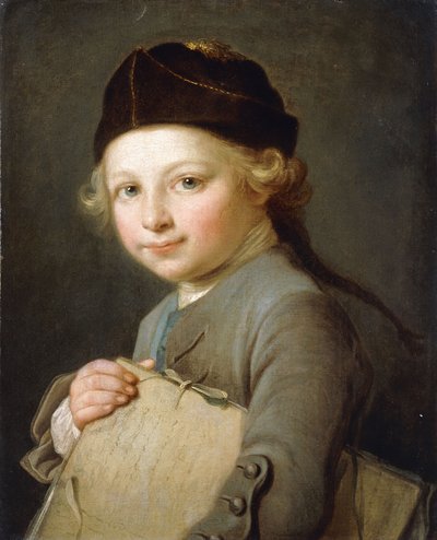 Portrait of a Young Boy, half-length, wearing a Grey Coat and Cap by Nicolas Bernard Lepicie