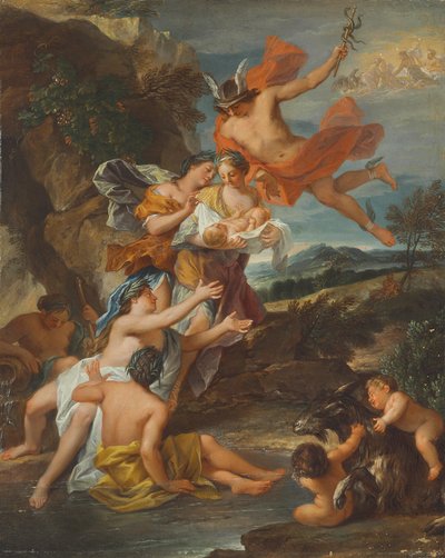 Mercury Entrusting the Infant Bacchus to the Nymphs of Nysa by Nicolas Bertin