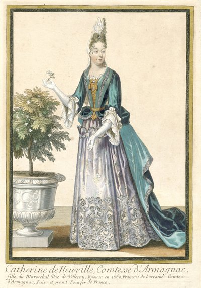 French Prints Propagating French Fashion: Portrait of Catherine de Neuville, Countess of Armagnac by Nicolas Bonnart (fils)
