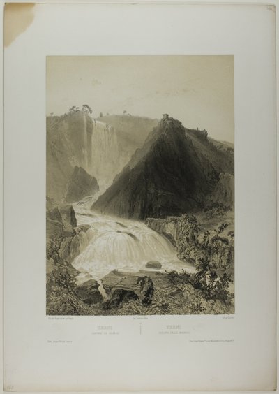 Terni: Marble Falls, plate twenty from Monumental and Picturesque Italy by Nicolas Chapuy