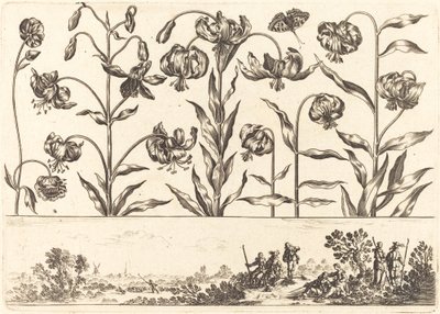 Flower Print no.5 by Nicolas Cochin after Balthasar Moncornet