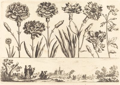 Flower Print No.9 by Nicolas Cochin after Balthasar Moncornet