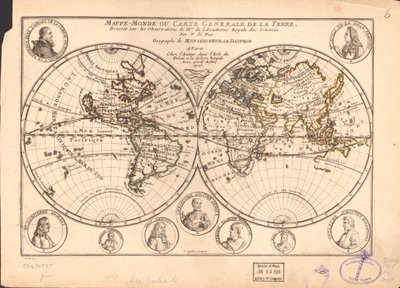 World Map or General Map of the Earth by Nicolas de Fer