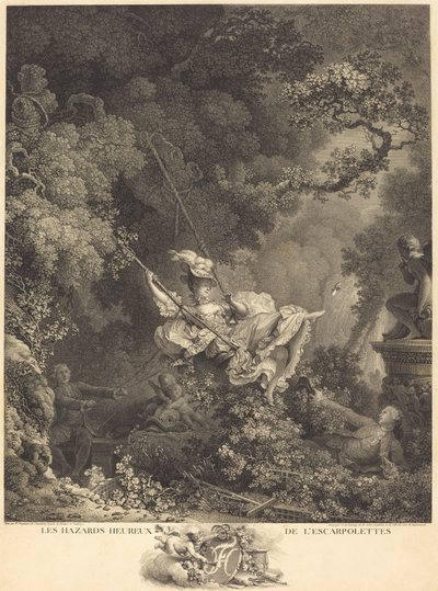The Happy Hazards of the Swing by Nicolas Delaunay after Jean Honoré Fragonard