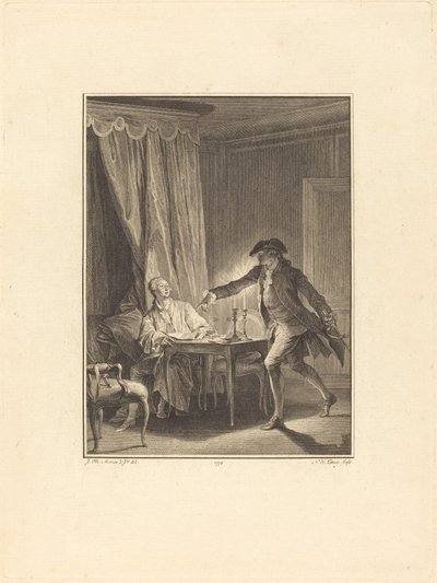 Ah! Young Man to Your Benefactor by Nicolas Delaunay after Jean Michel Moreau