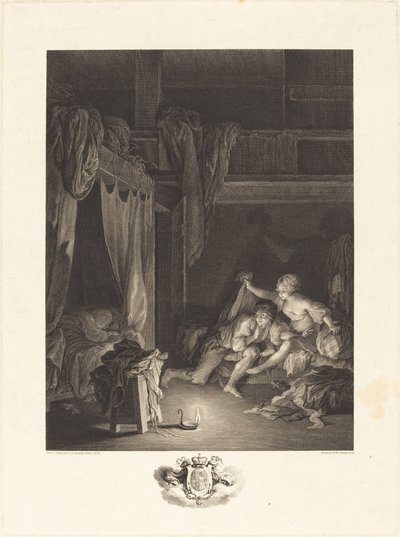 The Sentinel in Default by Nicolas Delaunay after Pierre Antoine Baudouin
