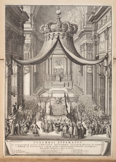 Funeral of Christina, Queen of Sweden (Funebris apparatus) by Nicolas Dorigny