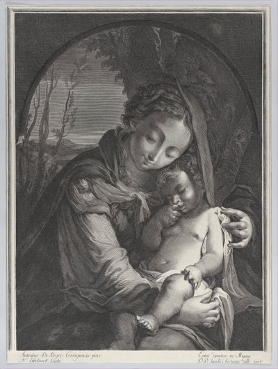 Virgin with the sleeping Christ child, 1708 by Nicolas Etienne Edelinck