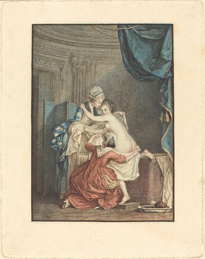 The Bath by Nicolas François Regnault after Pierre Antoine Baudouin