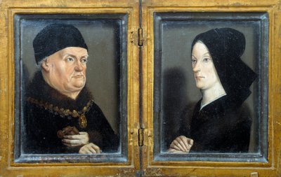 Diptych of the Matheron: Portraits of Rene, Duke of Anjou, and His Wife Jeanne de Laval by Nicolas Froment