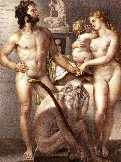 Anatomy of the Human - The 3 Ages 1884 by Nicolas Henri (after) Jacob