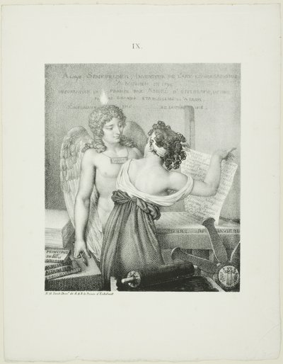 The Genius of Lithography, from Alois Senefelder’s L’Art de la lithographie by Nicolas Henri Jacob