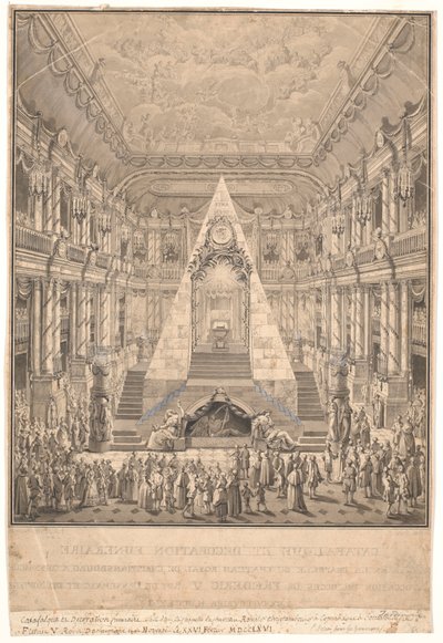 Christiansborg Palace Chapel with the Catafalque of Frederik V by Nicolas Henri Jardin