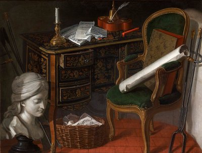 One of a Pair of Devants de Cheminée: A Writing Desk by Nicolas Henri Jeaurat de Bertry