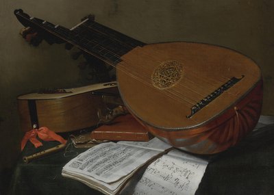 Still Life with a Lute and a Guitar by Nicolas Henri Jeaurat de Bertry