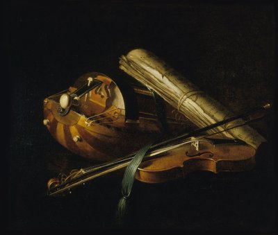 Still life with musical instruments by Nicolas Henri Jeaurat de Bertry