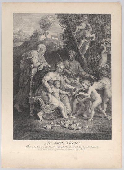 The Holy Family with Saint Elizabeth and Angels by Nicolas Henri Tardieu