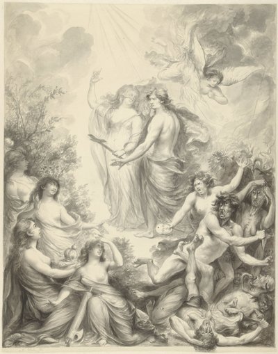 Allegory in which Faith Guides a Man on the Right Path by Nicolas Joseph Delin