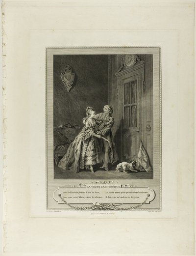Unexpected Call, from Monument of the Physical and Moral Costume of the Late Eighteenth Century by Nicolas Joseph Voyez