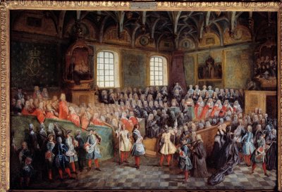 Lit of Justice held by the majority of King Louis XV in the Grand Chamber of the Parliament of Paris on February 22 by Nicolas Lancret