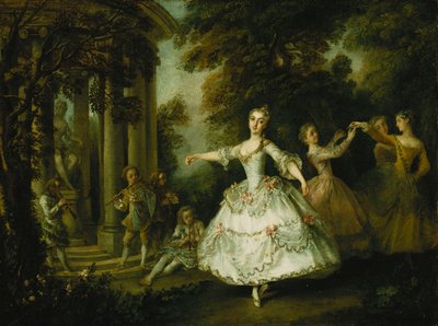 Mademoiselle Salle as Venus with the Three Graces by Nicolas Lancret